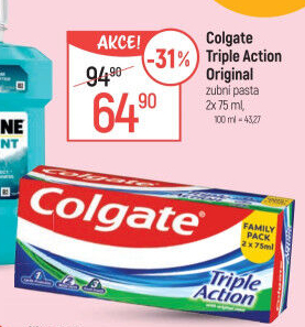 Pasta na zuby Triple Action Colgate