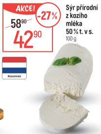 Sýr kozí přírodní 50%