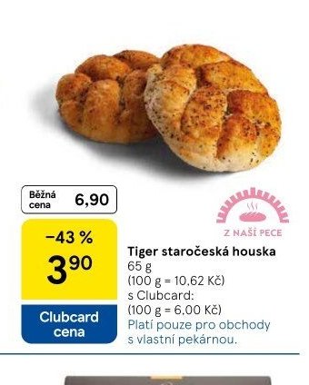 Tiger staročeská houska