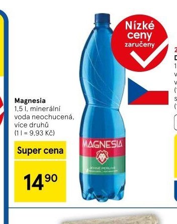 Magnesia 1,5 l, minerální voda neochucená, více druhů