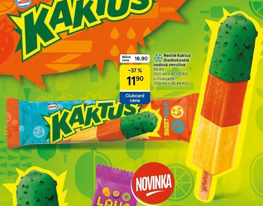 Nestlé Kaktus Sladkokyselá vodová zmrzlina