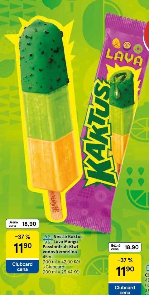 Nestlé Kaktus Lava Mango Passionfruit Kiwi vodová zmrzlina