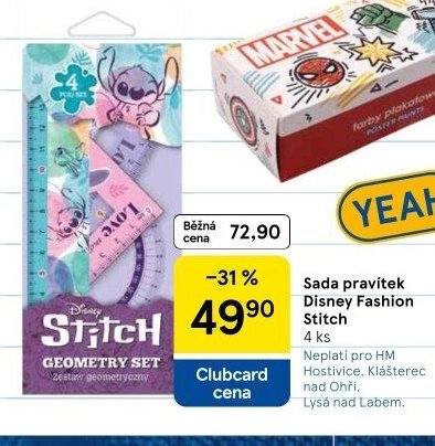 Sada pravítek Disney Fashion Stitch 4 ks