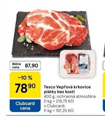 Tesco Vepřová krkovice plátky bez kosti