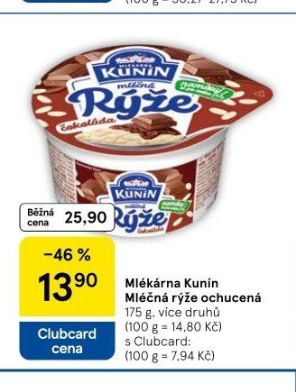 Mlékárna Kunín Mléčná rýže ochucená