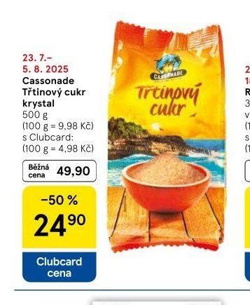 Cassonade Třtinový cukr krystal