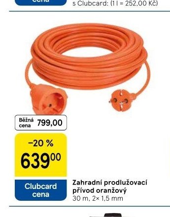 Zahradní prodlužovací přívod oranžový