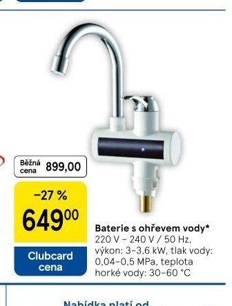 Baterie s ohřevem vody