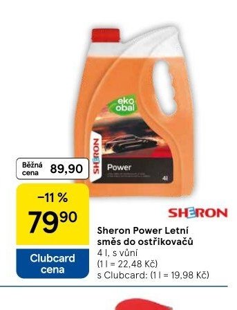 Sheron Power Letní směs do ostřikovačů 4 l