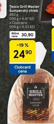 Chléb Šumperský Grill Master Tesco