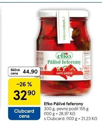 Feferony pálivé Efko