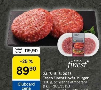 Hovězí hamburger Tesco Finest