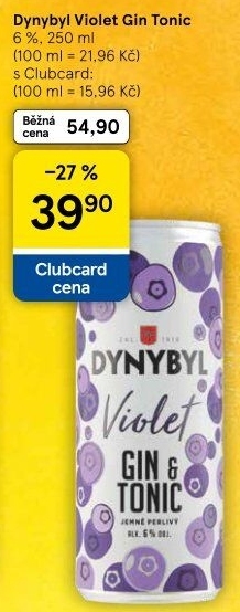 Míchaný nápoj Dynybyl Violet Gin a Tonic