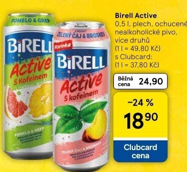 Nealkoholické pivo ochucené Active Birell