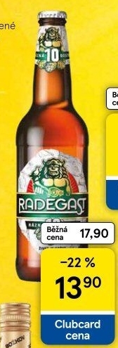 Pivo světlé výčepní Rázná 10° Radegast