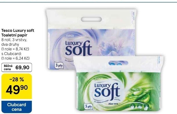 Toaletní papír 3vrstvý Luxury Tesco