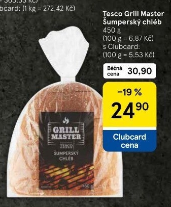 Chléb Šumperský Grill Master Tesco