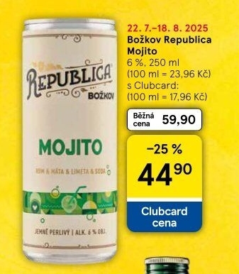 Nápoj míchaný Mojito Republica Božkov