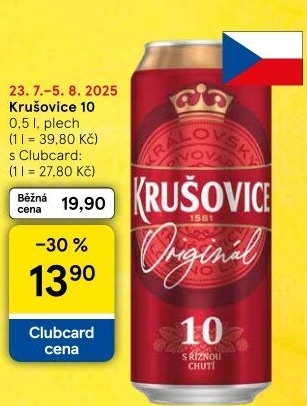 Pivo světlé výčepní Originál Královská 10° Krušovice