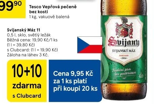 Pivo světlý ležák 11° Svijanský Máz Svijany