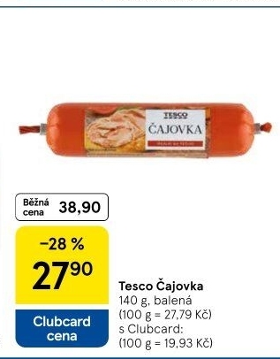 Salám Čajovka Tesco