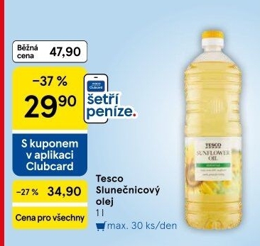 Slunečnicový olej Tesco