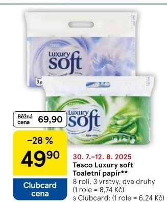 Toaletní papír 3vrstvý Luxury Tesco