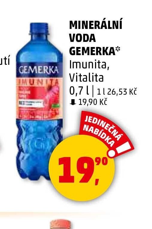 MINERÁLNÍ VODA GEMERKA Imunita, Vitalita