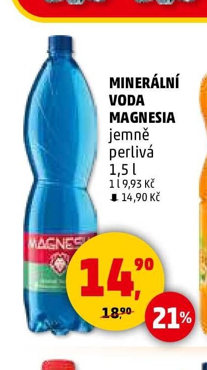 MINERÁLNÍ VODA MAGNESIA jemně perlivá