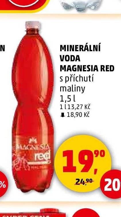 MINERÁLNÍ VODA MAGNESIA RED s příchutí maliny