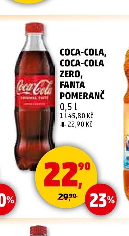 COCA-COLA, COCA-COLA ZERO, FANTA pomeranč