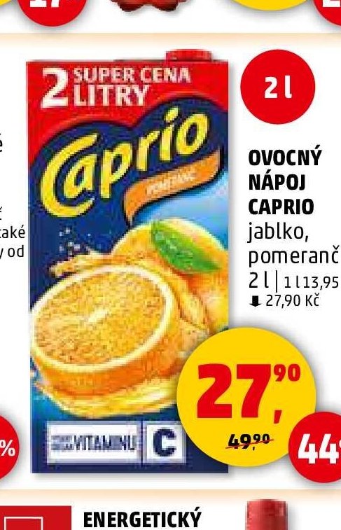 OVOCNÝ NÁPOJ CAPRIO pomeranč