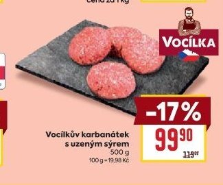 Vocílkův karbanátek s uzeným sýrem 500 g