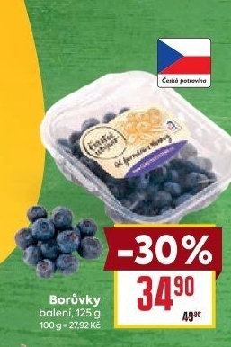 Borůvky Čerstvě utrženo