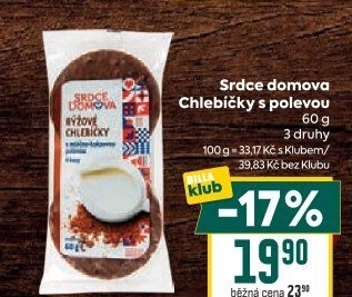 Rýžové chlebíčky polomáčené Srdce Domova