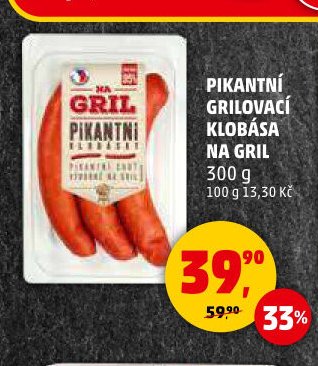 PIKANTNÍ GRILOVACÍ KLOBÁSA NA GRIL