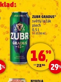 Zubr Gradus světlý ležák