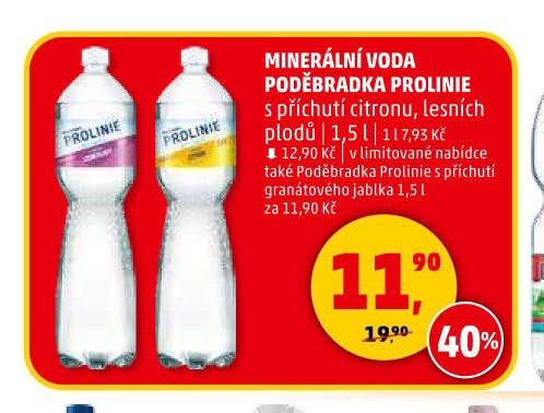 Minerální voda Poděbradka Prolinie
