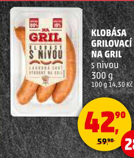 Klobása s nivou Na Gril Penny