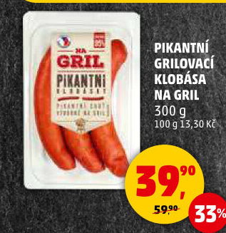 Pikantní klobása Na gril Penny