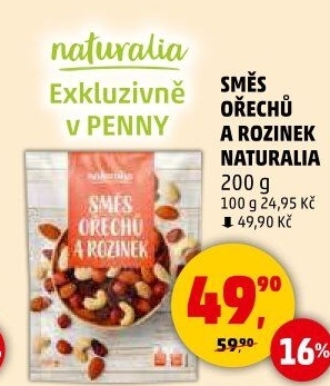 Směs ořechů a rozinek Naturalia