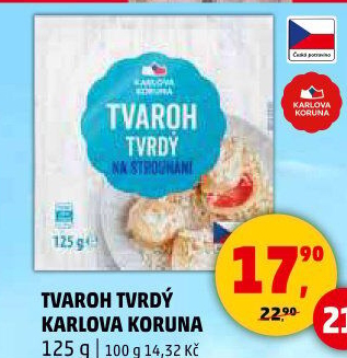 Tvaroh tvrdý Karlova Koruna