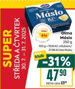 Máslo Olomoucké Olma