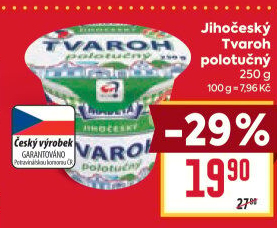 Tvaroh polotučný Jihočeský Madeta