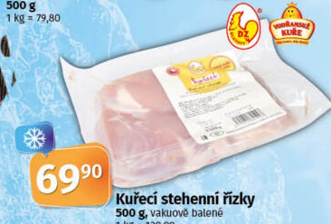 Kuřecí stehenní řízky mražené DZ Klatovy