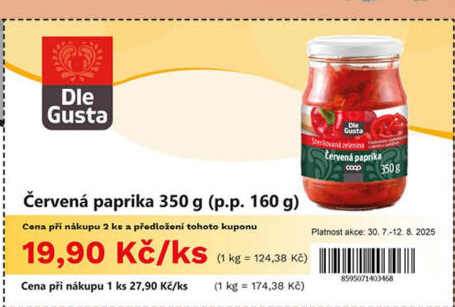 Paprika červená Dle Gusta