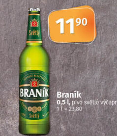 Pivo světlé výčepní 10° Braník