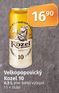 Pivo světlé výčepní 10°Velkopopovický Kozel