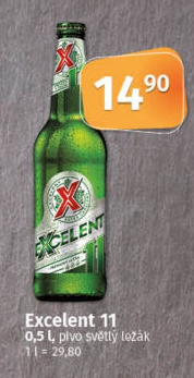 Pivo světlý ležák 11° Excelent