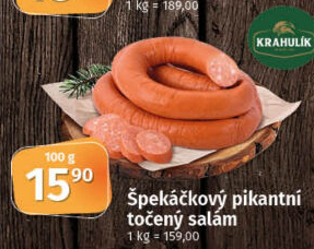 Salám špekáčkový pikantní točený Krahulík